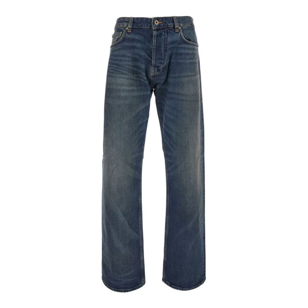 Emporio Armani Men Loose Fit Jeans With High Waist And Blue Pockets For Men